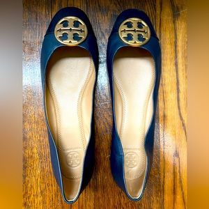Tory Burch Navy Cap Toe Ballet Flats
